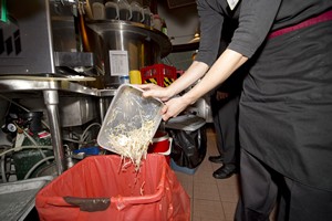 Restaurants in terminals put waste separation into catering operations. Food waste is collected and turned into soil conditioner for the airport's landscaping.